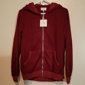 Love & Harmony Full Zip Hoodie Dark Red Small